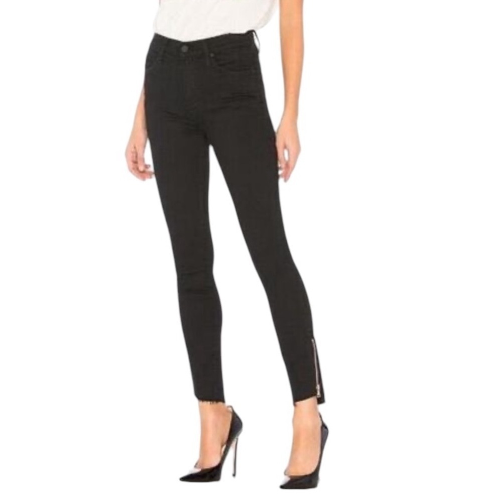 Mother The Stunner Double Zip Ankle Step Fray in Not Guilty